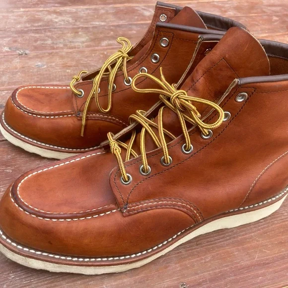 Red Wing Shoes Men's Brown Leather Boots - Classic Moc Heritage #875 - Picture 1 of 13